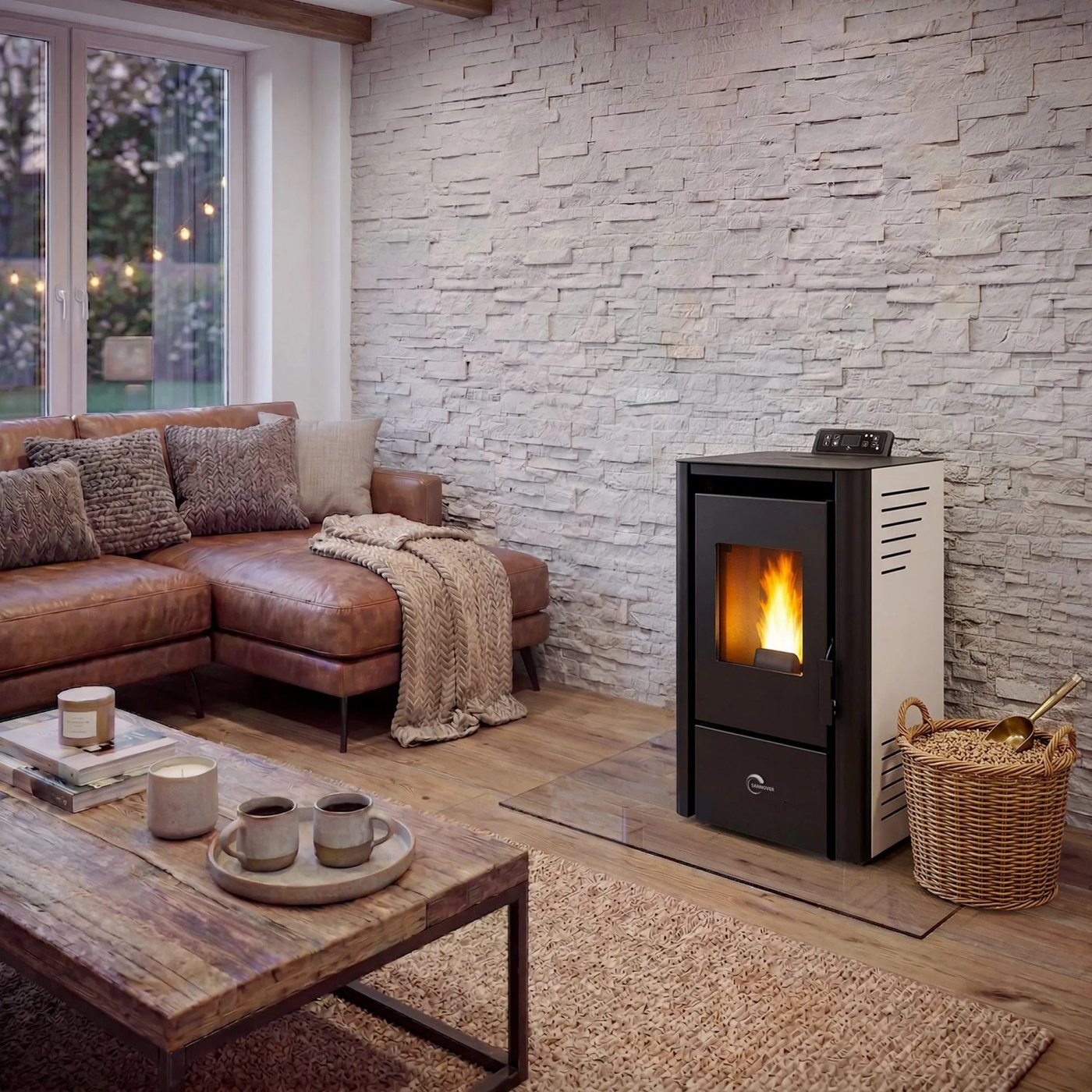 Sannover Piec na Pellet Anita 9,4 kW Biały - obrazek 4