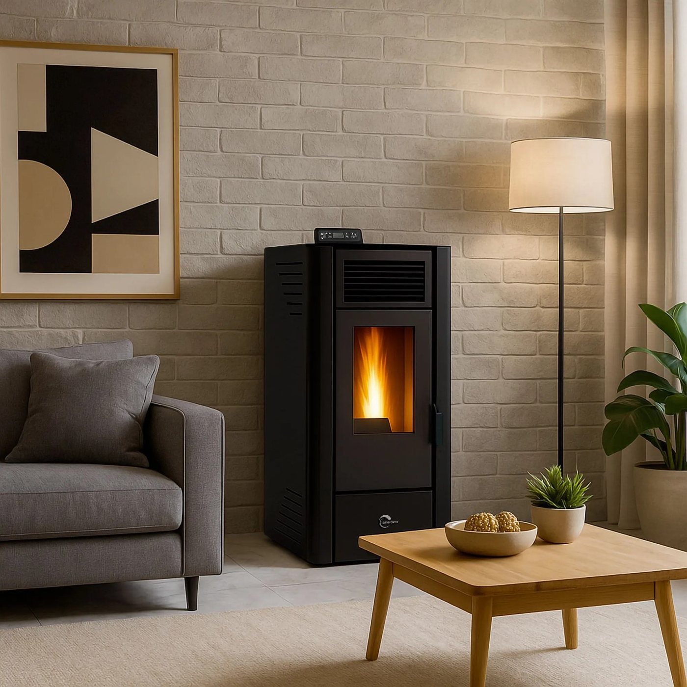 Sannover Piec na Pellet Anita 11,6 kW Czarny - obrazek 3