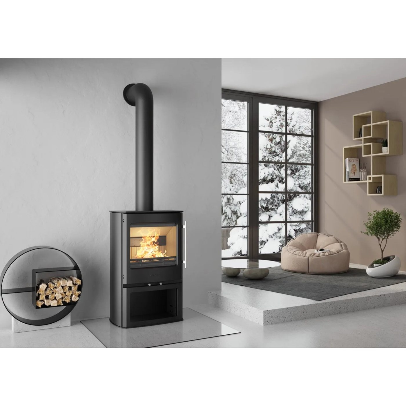 Nordflam Piec kominkowy Asker 87x55x34 - obrazek 3